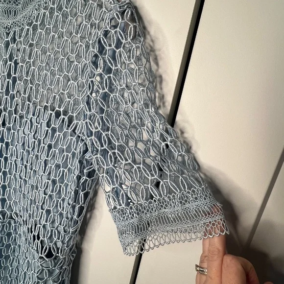 Bardot Fiona Mesh Light Blue Midi Dress Women's Size Large / 10 US - Picture 5 of 9